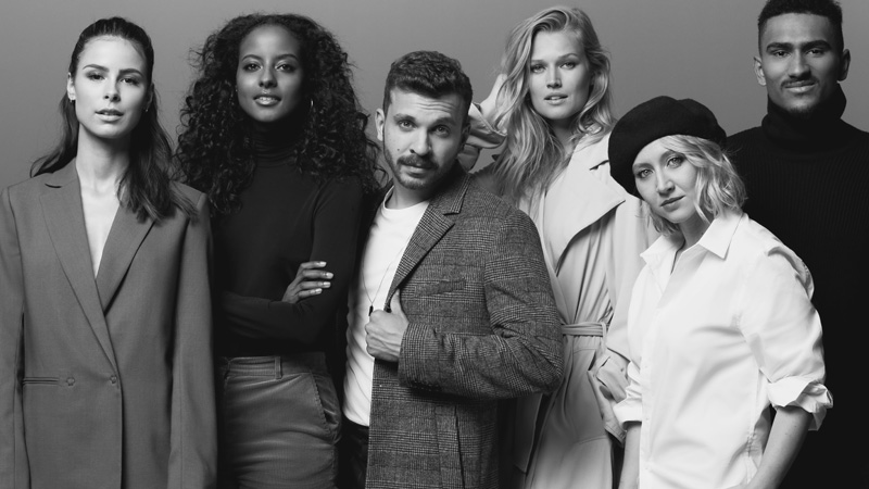 Nur mit Euch: Toni Garrn, Lena Meyer-Landrut, Maodo Lô, Anna Maria Mühe, Sara Nuru, Edin Hasanović, Foto: H&M